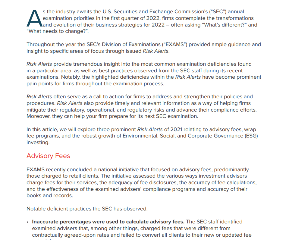 Using SEC Risk Alerts as a Roadmap for Future Exams