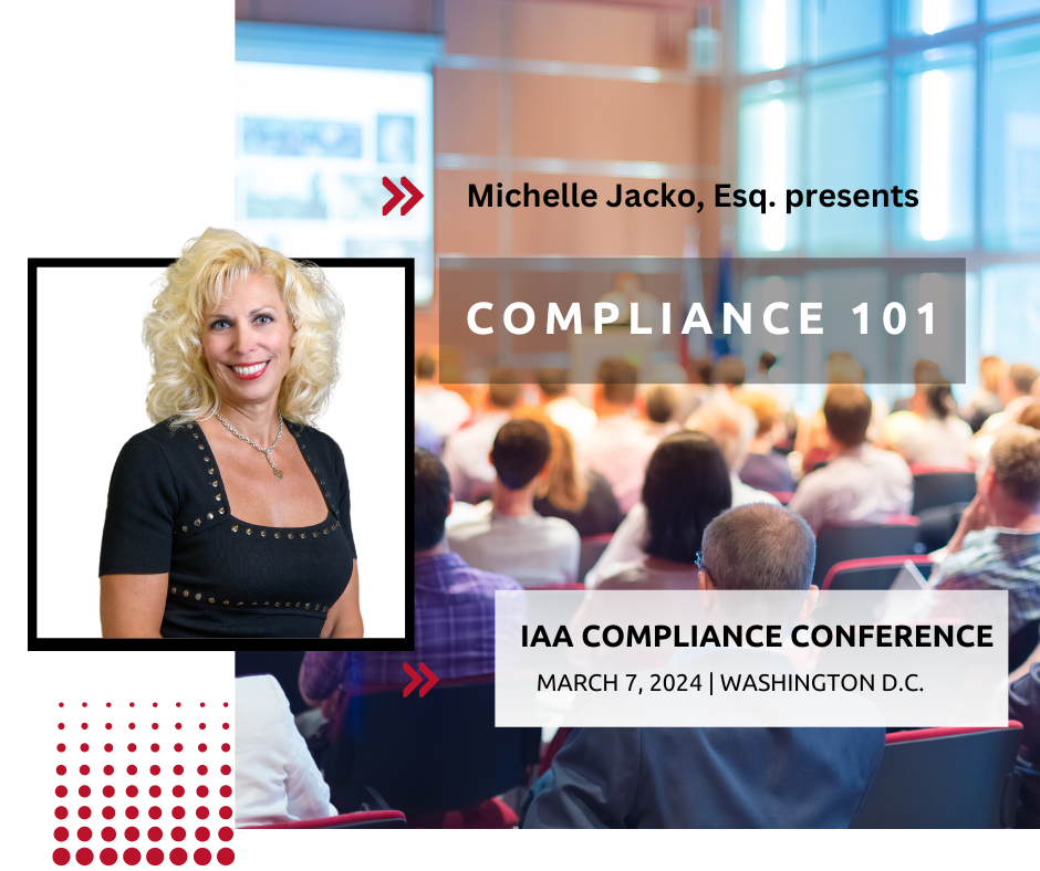 Image promoting a Compliance 101 presentation | Jacko Law Group, PC