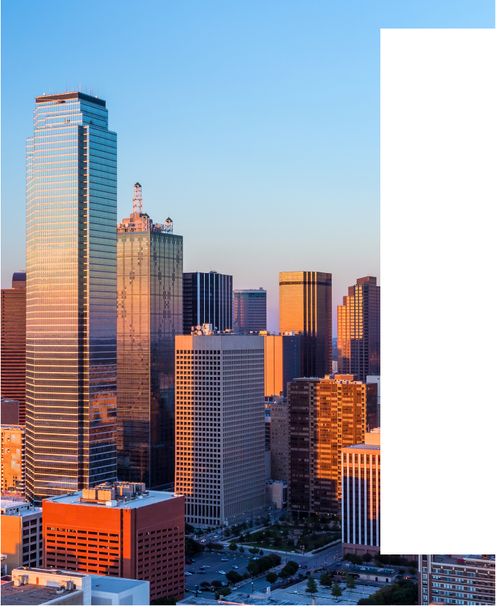 Dallas skyline at sunrise, showcasing the modern skyscrapers | Jacko Law Group, PC