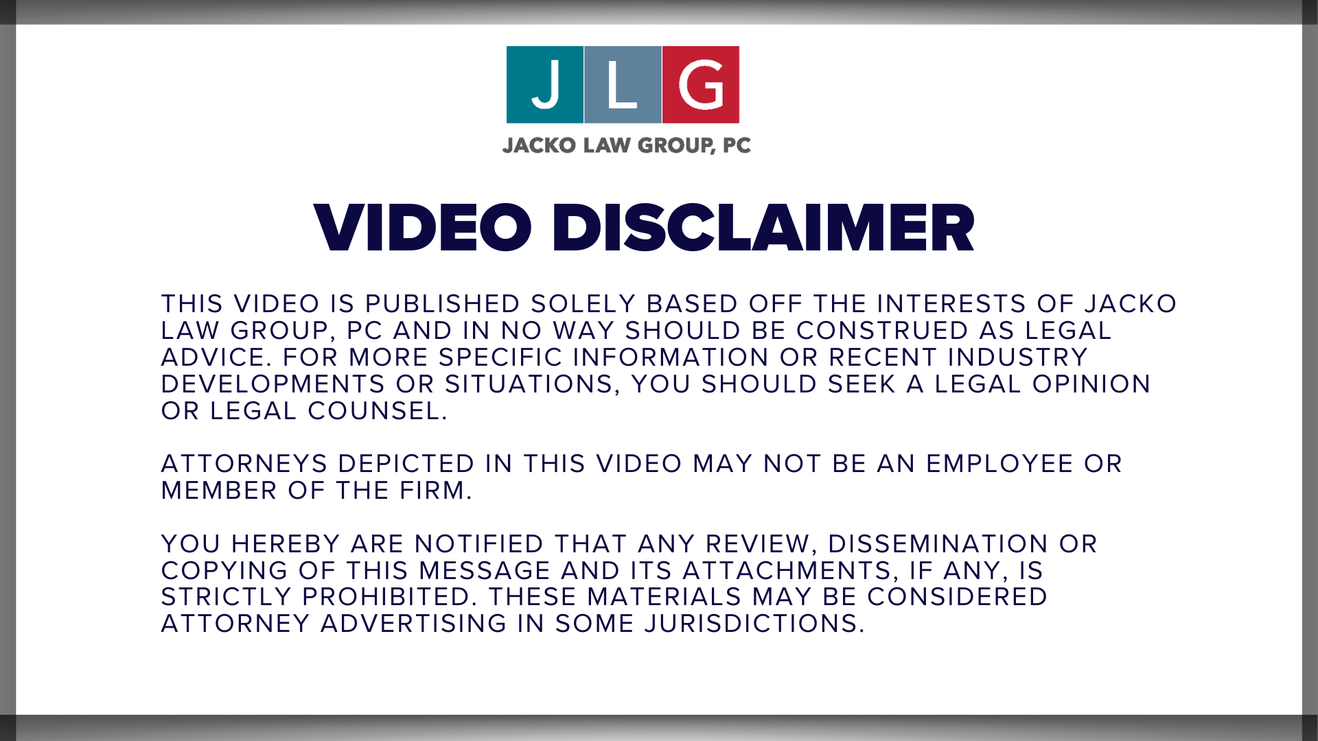 JLG Video Disclaimer 2